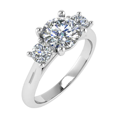 Round Platinum Lab Grown Diamond Trilogy - Lester & Brown