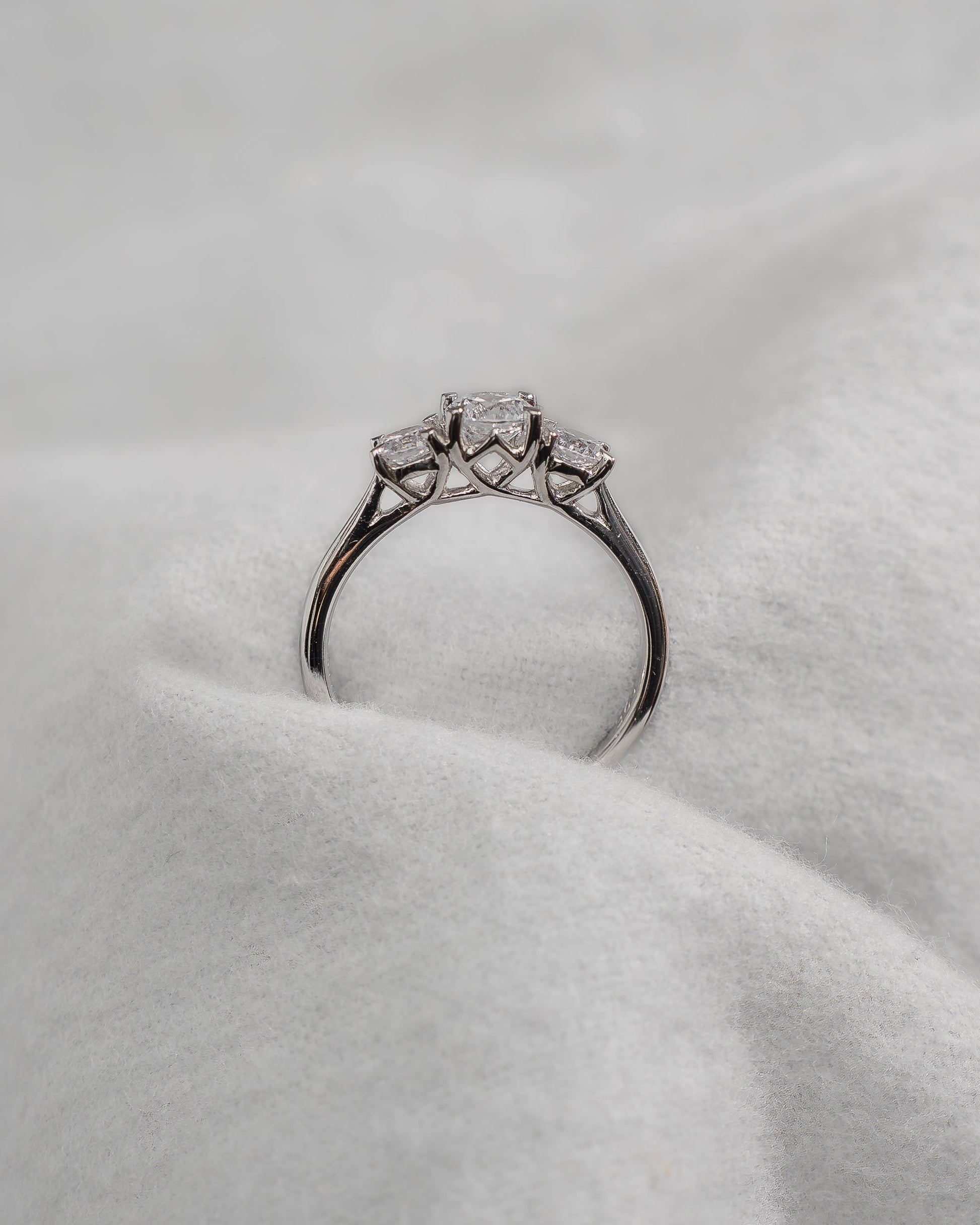 Round Platinum Lab Grown Diamond Trilogy - Lester & Brown