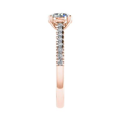 Round Rose Gold Lab Grown Diamond Set Shoulders - Lester & Brown
