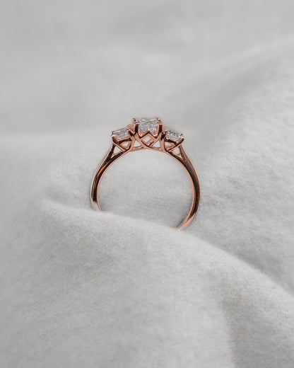 Round Rose Gold Lab Grown Diamond Trilogy - Lester & Brown