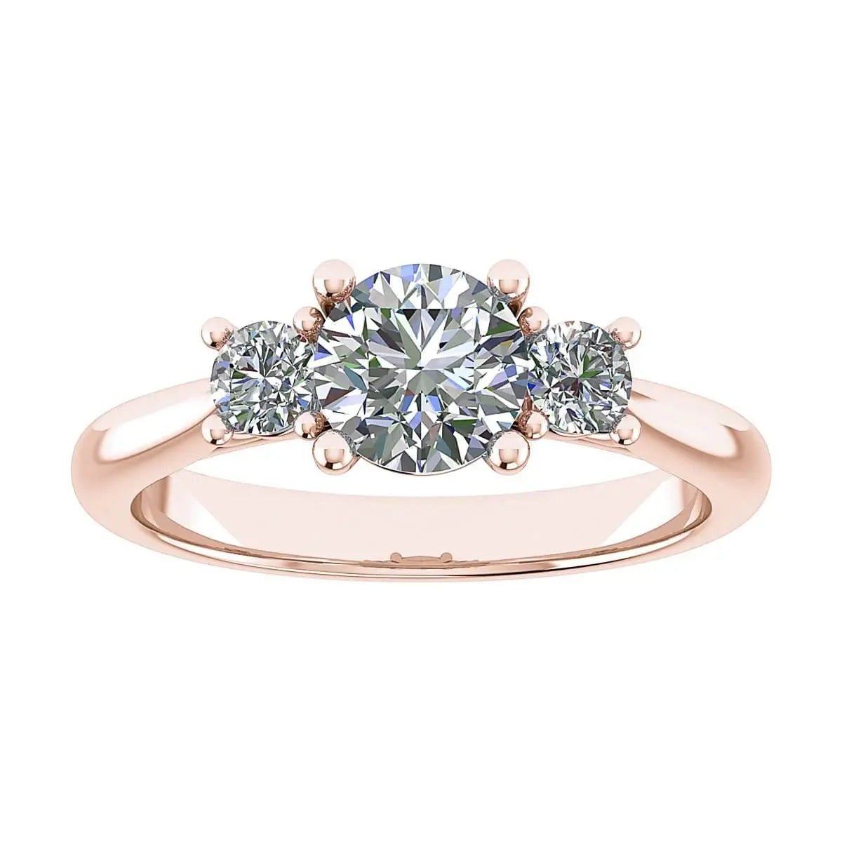 Round Rose Gold Lab Grown Diamond Trilogy - Lester & Brown