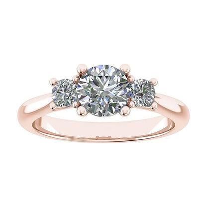 Round Rose Gold Lab Grown Diamond Trilogy - Lester & Brown