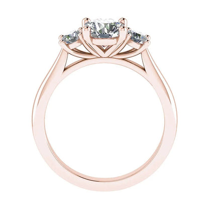 Round Rose Gold Lab Grown Diamond Trilogy - Lester & Brown