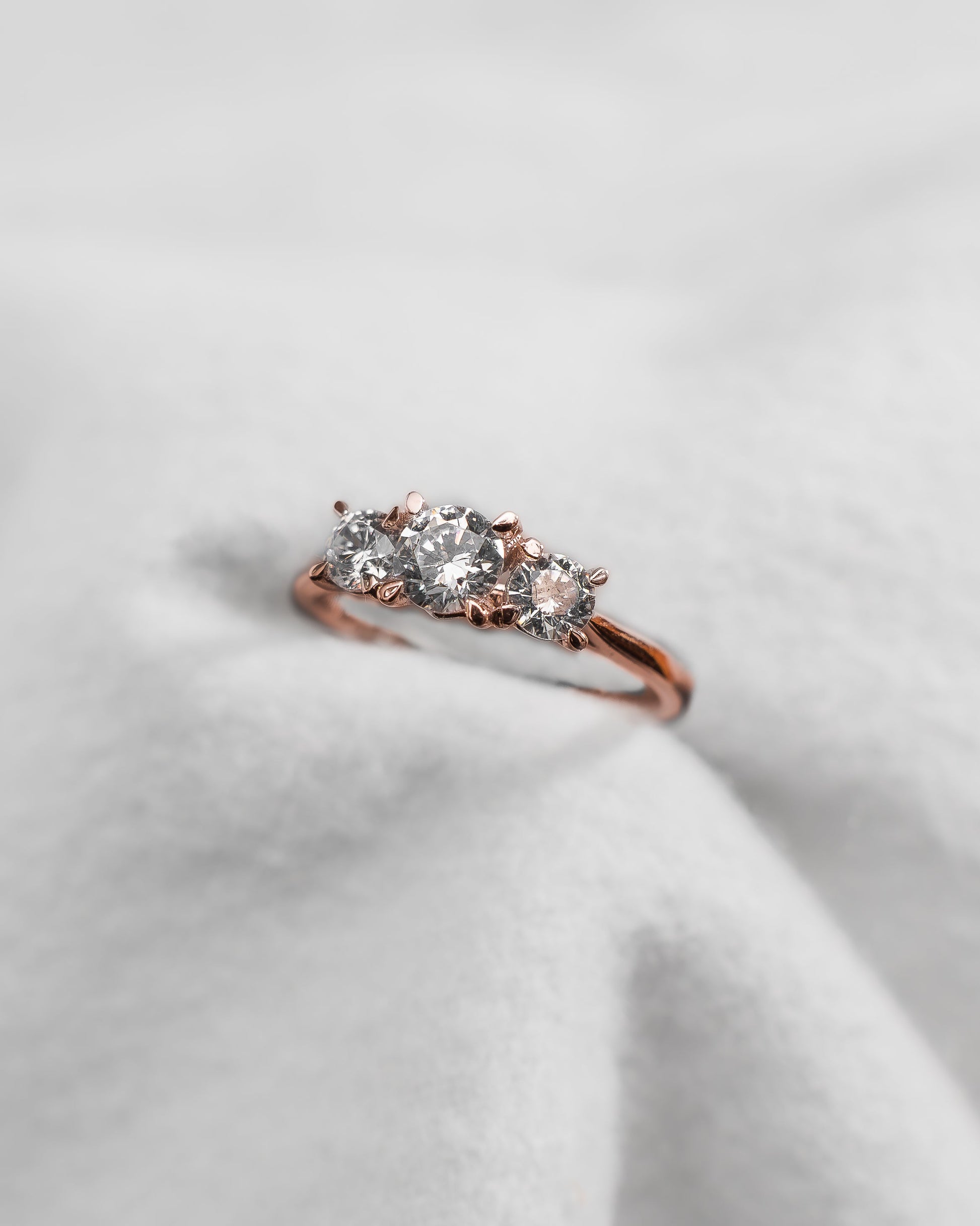 Round Rose Gold Lab Grown Diamond Trilogy - Lester & Brown