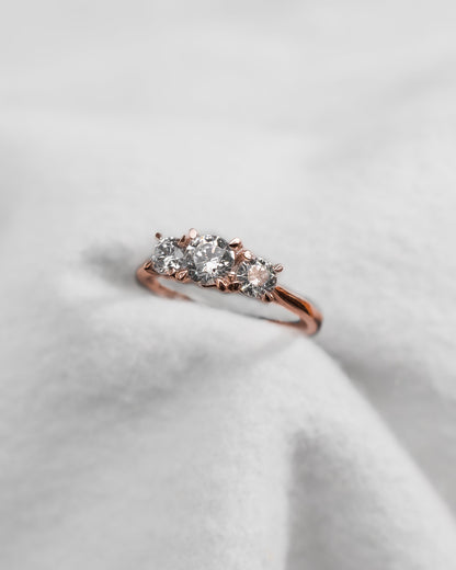 Round Rose Gold Lab Grown Diamond Trilogy - Lester & Brown