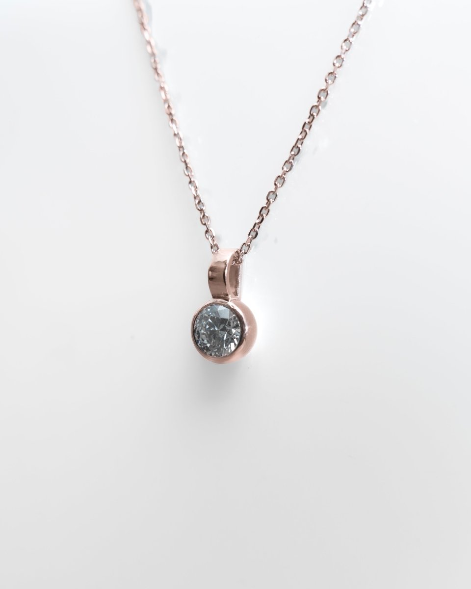 Round Rub - Over 1ct Lab - Grown Diamond Pendant | 18K Rose Gold - Lester & Brown