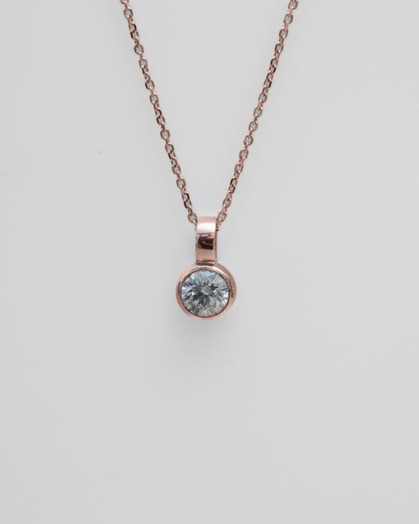 Round Rub - Over 1ct Lab - Grown Diamond Pendant | 18K Rose Gold - Lester & Brown