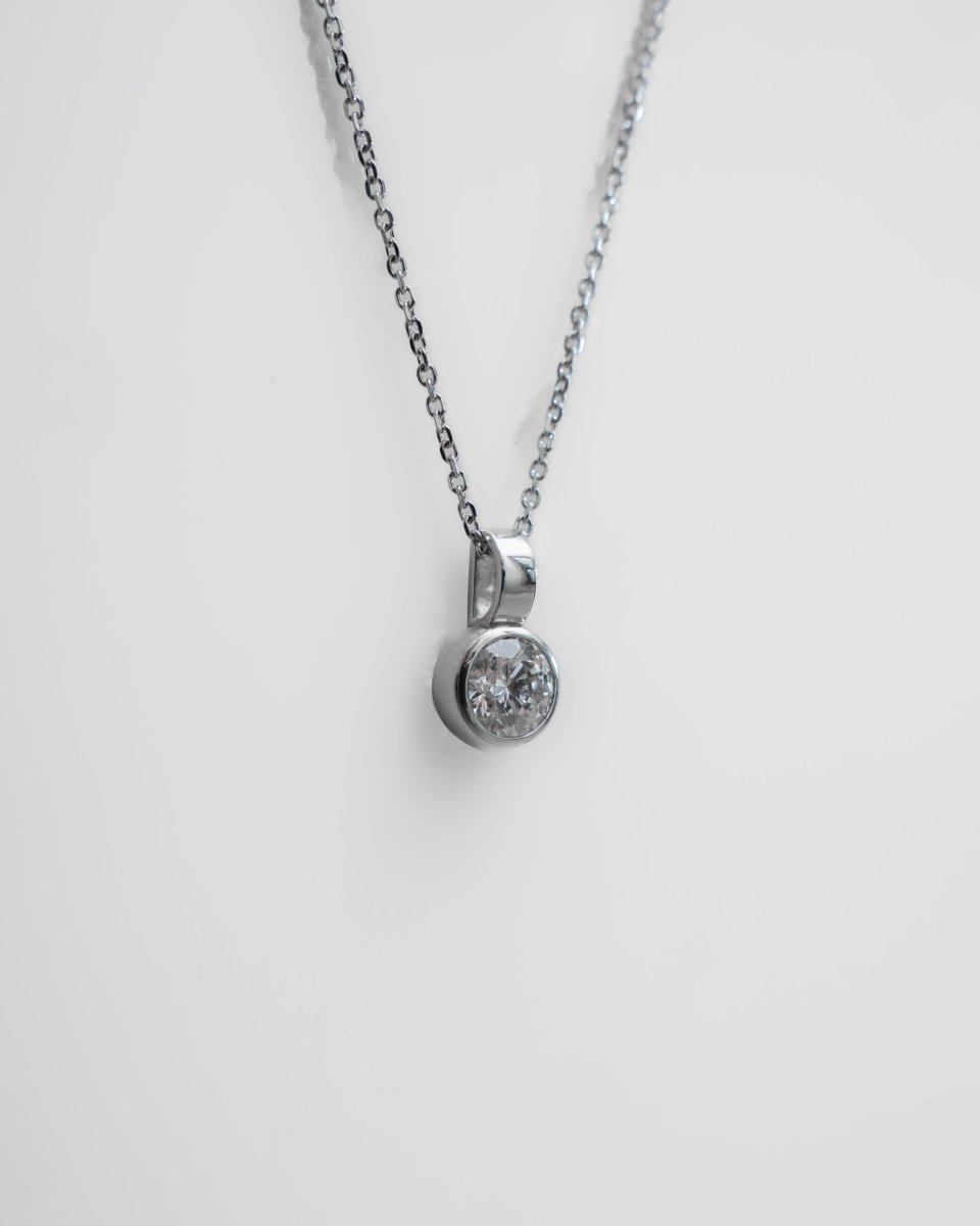 Round Rub - Over 1ct Lab - Grown Diamond Pendant | 18K White Gold - Lester & Brown
