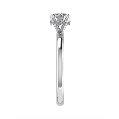 Round White Gold Lab Grown Solitaire (Hidden Halo) - Lester & Brown