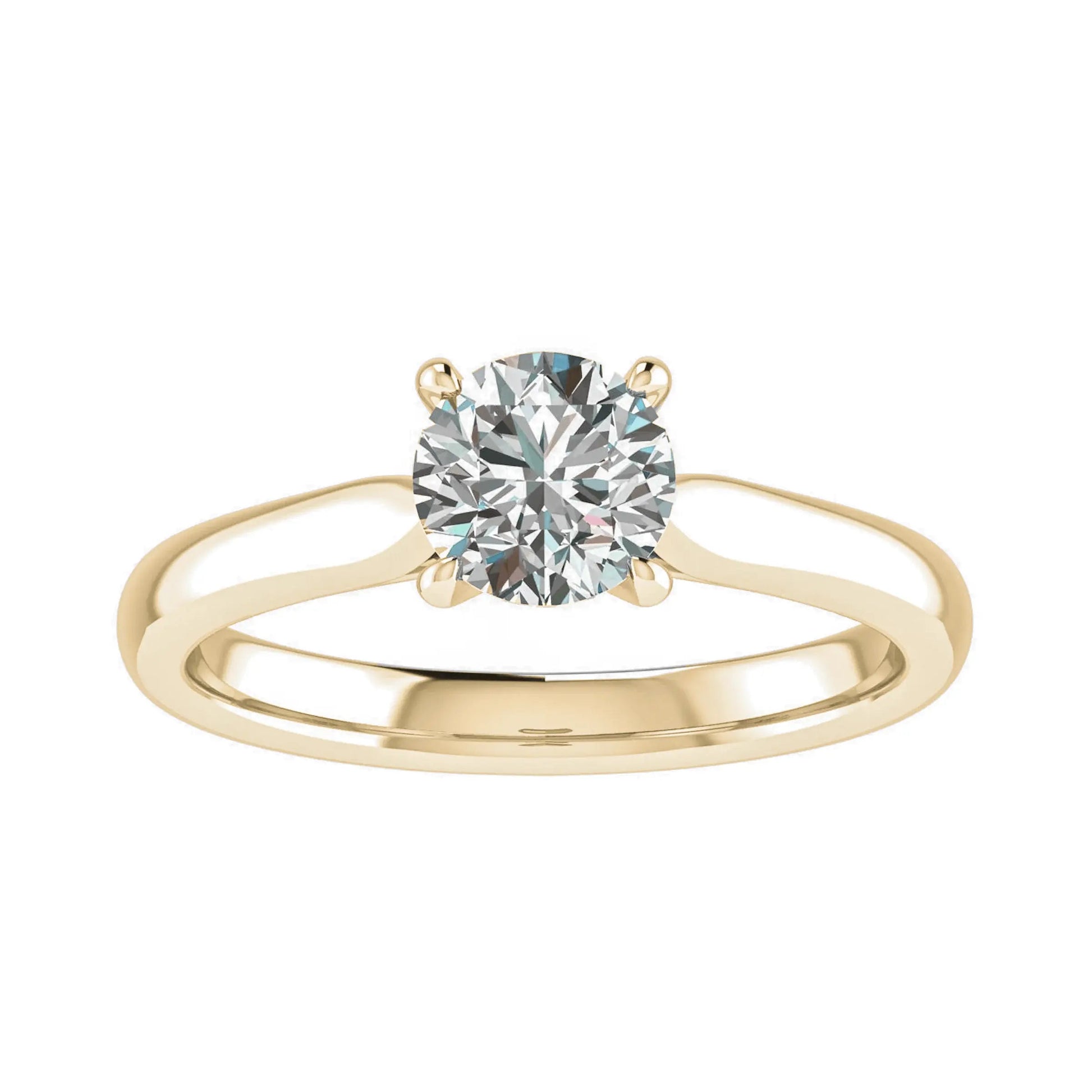 Round Yellow Gold Lab Grown Diamond Solitaire - Lester & Brown
