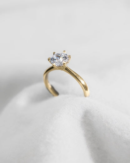 Round Yellow Gold Lab Grown Diamond Solitaire - Lester & Brown