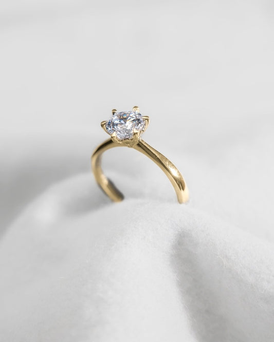 Round Yellow Gold Lab Grown Diamond Solitaire - Lester & Brown