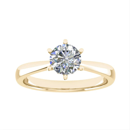 Round Yellow Gold Lab Grown Diamond Solitaire - Lester & Brown