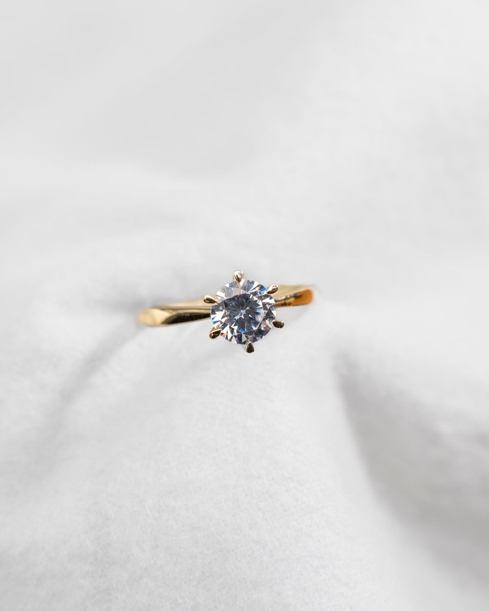 Round Yellow Gold Lab Grown Diamond Solitaire - Lester & Brown
