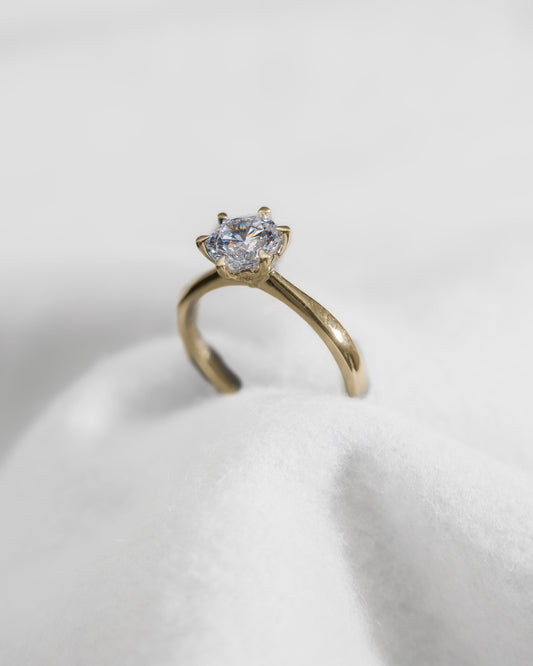 Round Yellow Gold Lab Grown Diamond Solitaire - Lester & Brown