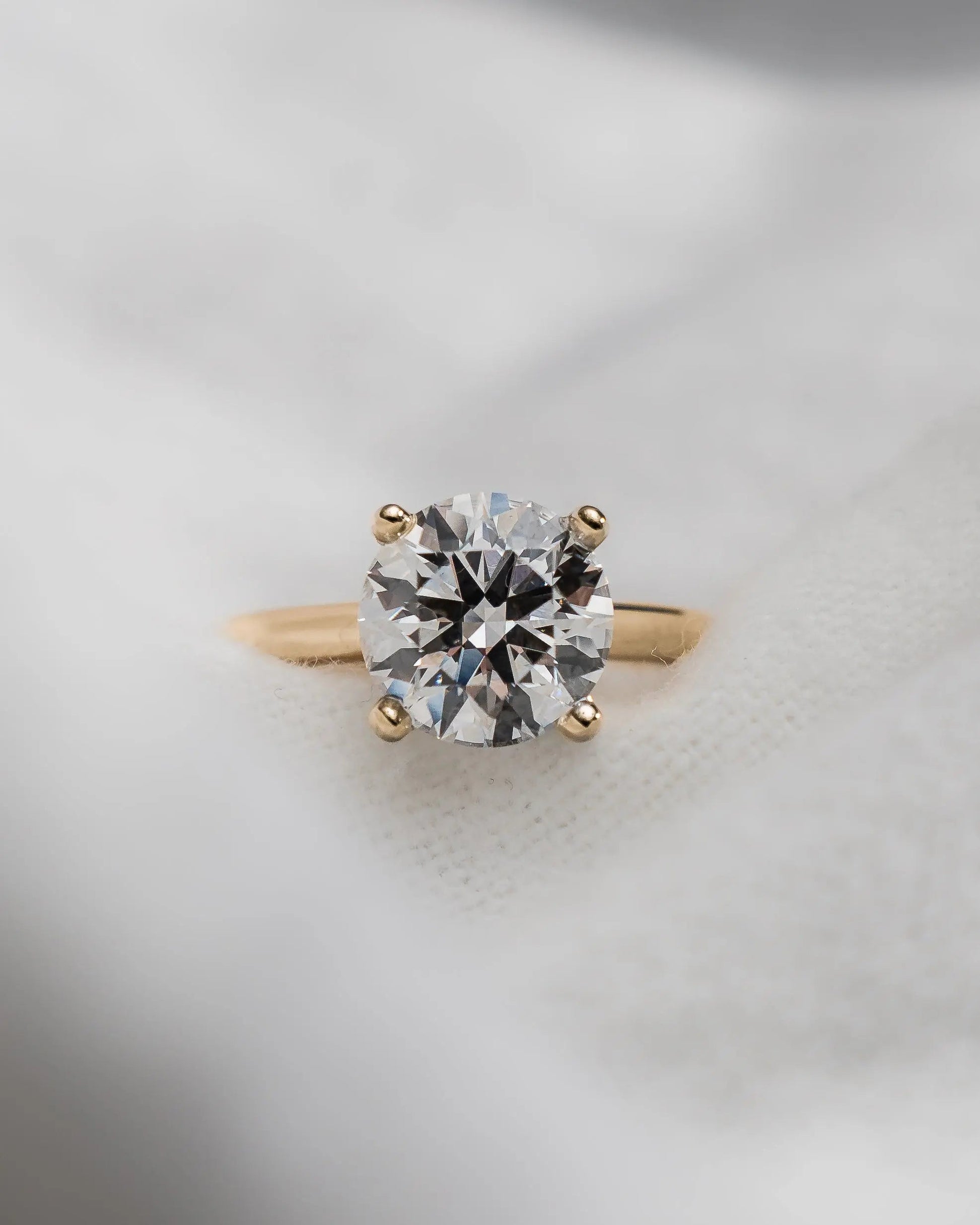 Round Yellow Gold Lab Grown Diamond Solitaire - Lester & Brown
