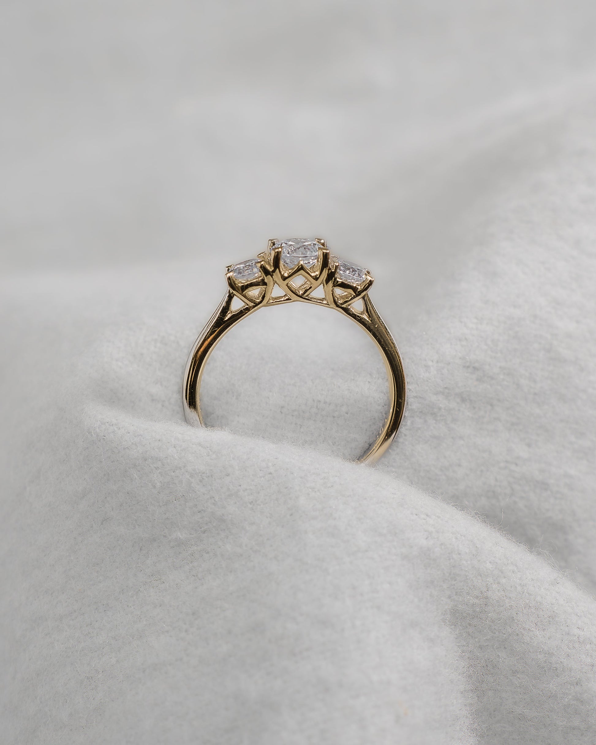 Round Yellow Gold Lab Grown Diamond Trilogy - Lester & Brown