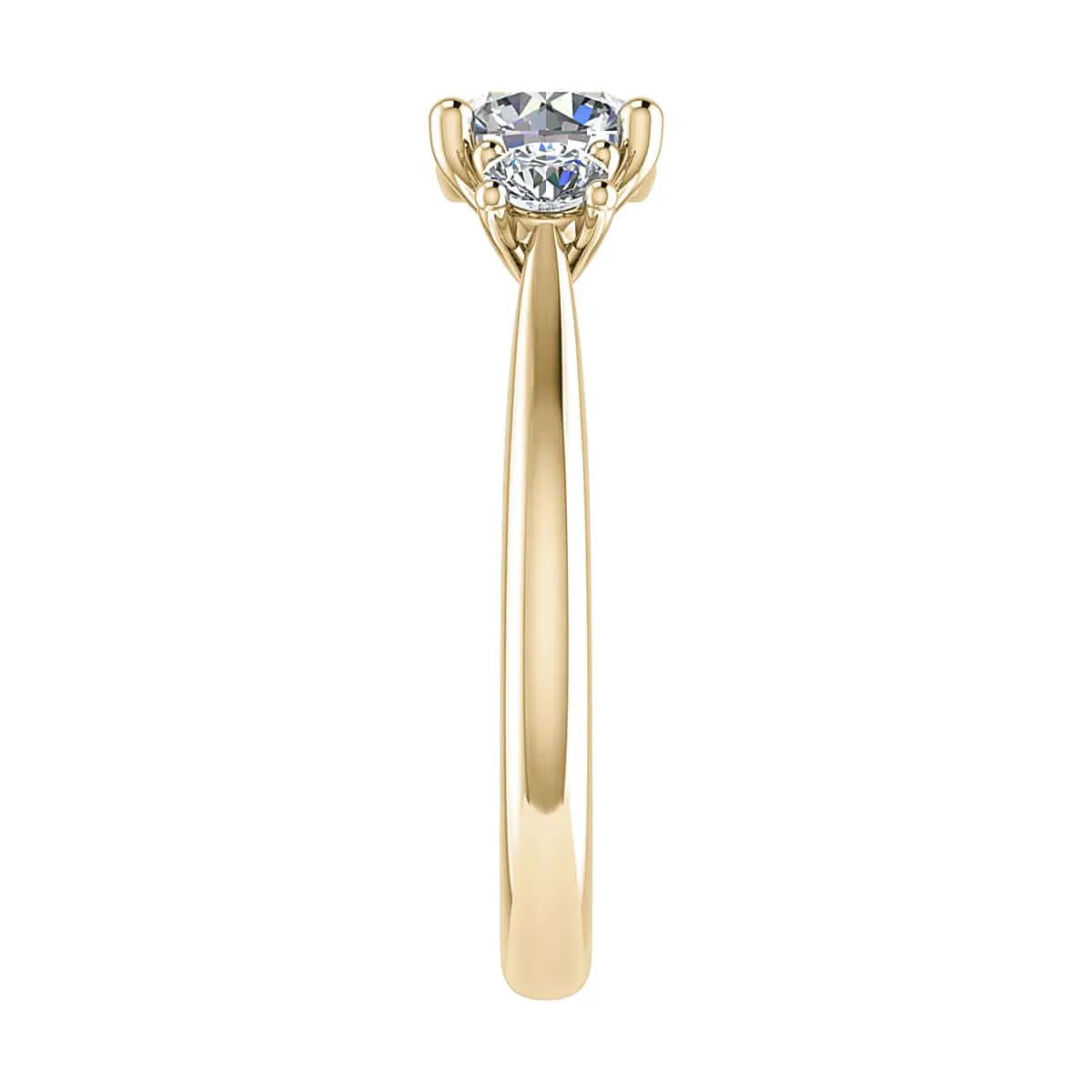 Round Yellow Gold Lab Grown Diamond Trilogy - Lester & Brown