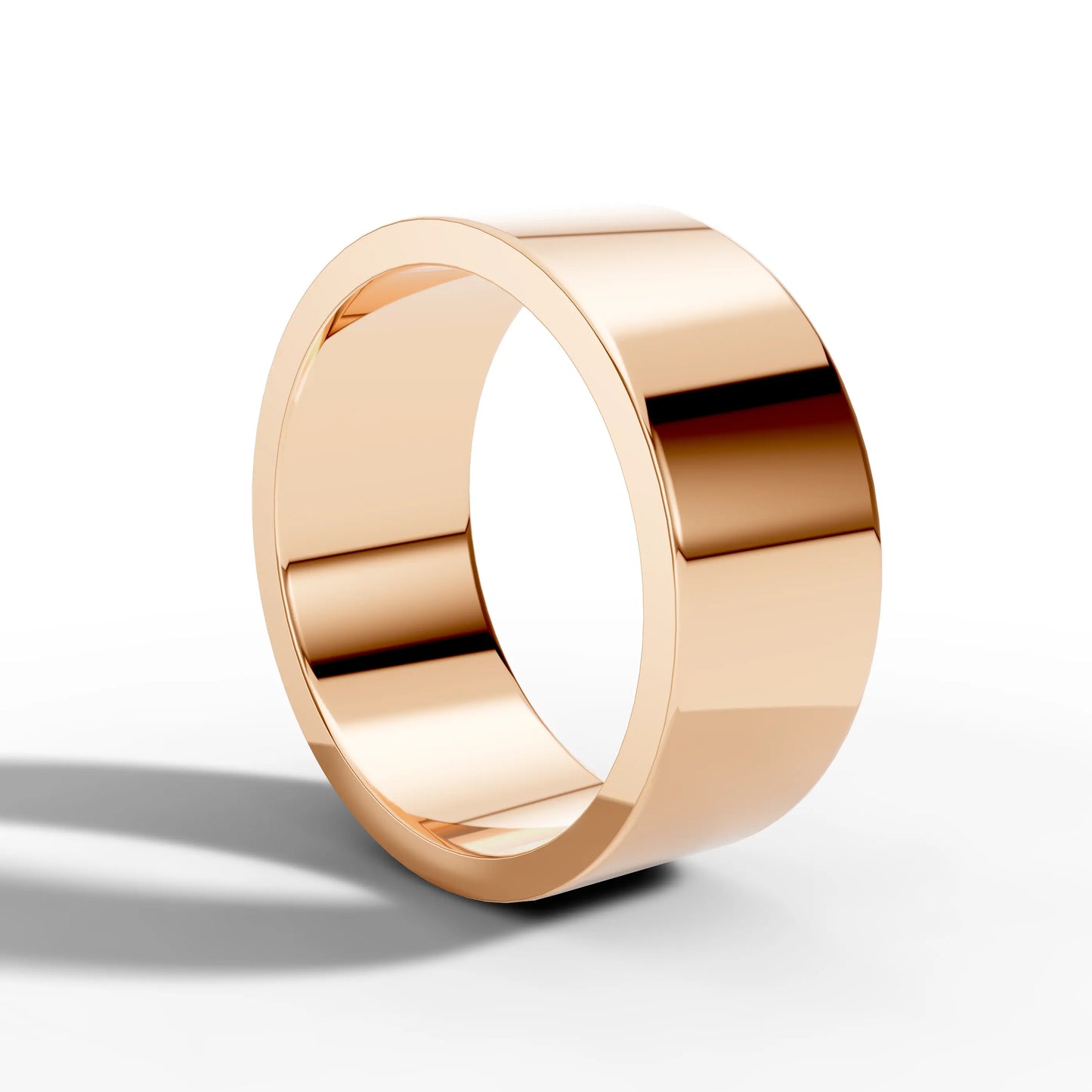 8.00mm Flat Round Wedding Band | 18K Rose Gold Lester & Brown