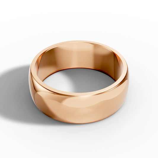 7.00mm D Shape Wedding Band | 18K Rose Gold Lester & Brown