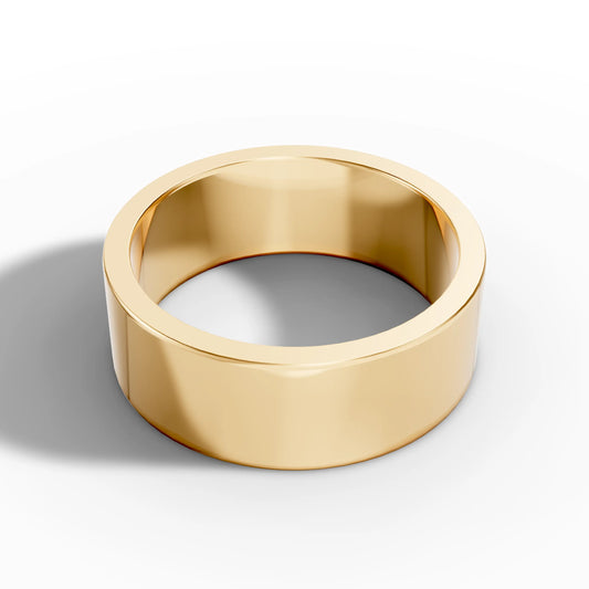 7.00mm Flat Round Wedding Band | 18K Yellow Gold Lester & Brown