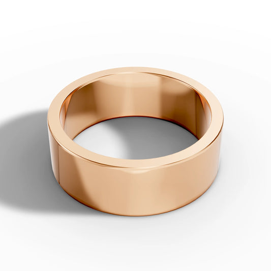 7.00mm Flat Round Wedding Band | 18K Rose Gold Lester & Brown