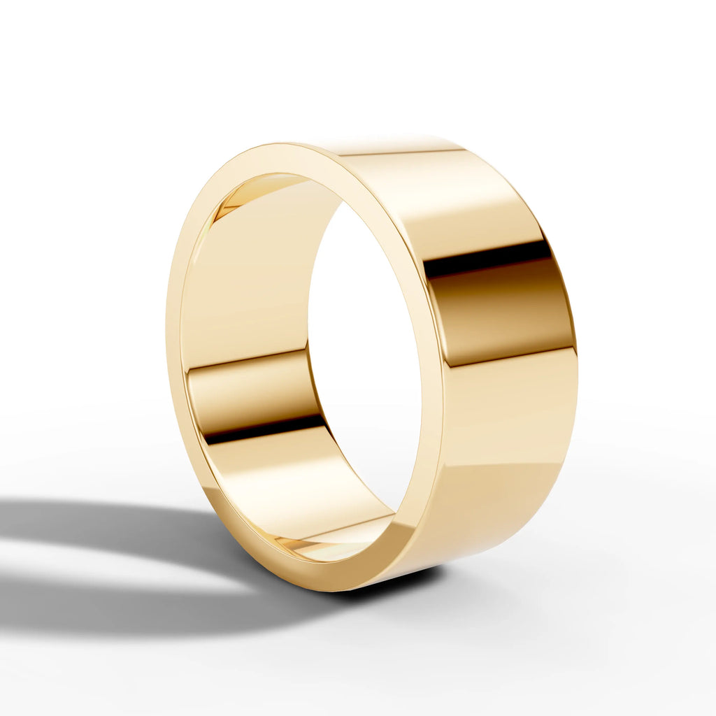 8.00mm Flat Round Wedding Band | 18K Yellow Gold Lester & Brown