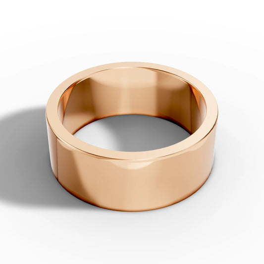 8.00mm Flat Round Wedding Band | 18K Rose Gold Lester & Brown