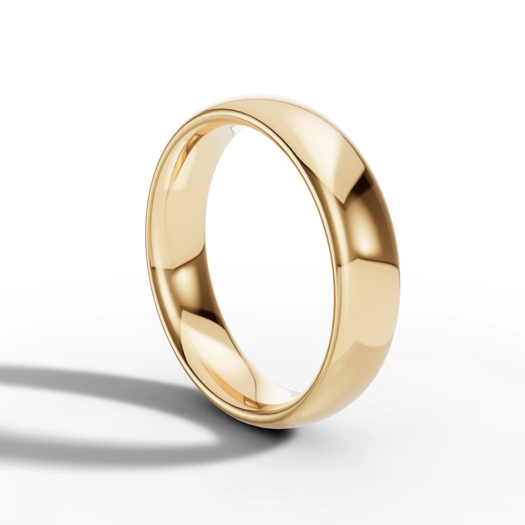 5.00mm Court Plain Wedding Band | 18K Yellow Gold Lester & Brown