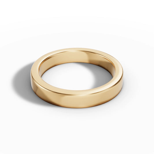 5.00mm Flat Court Wedding Band | 18K Yellow Gold Lester & Brown
