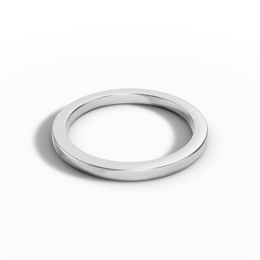 2.00mm Flat Court Wedding Band | Platinum Lester & Brown